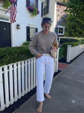 Raw hem neckline sweater